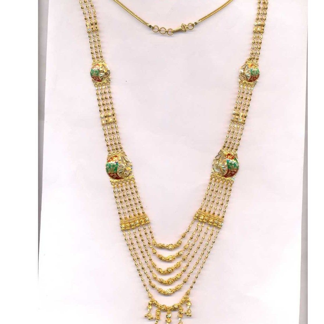 22KT Gold Ladies Indian Vertical Necklace