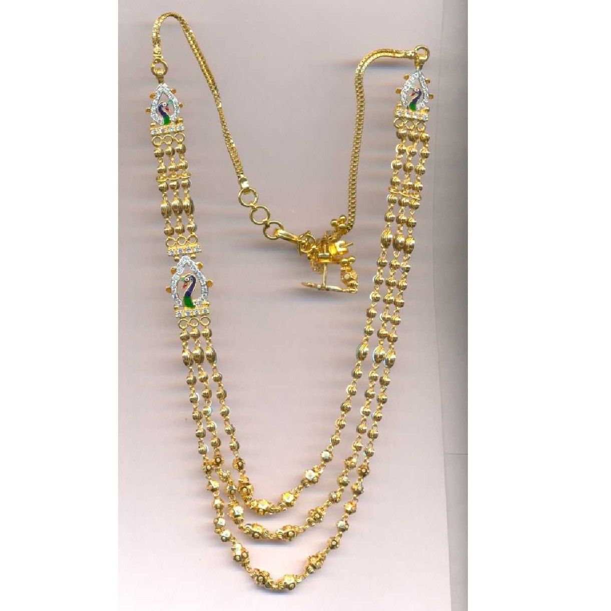22KT Gold Ladies Vertical Designer Necklace Set