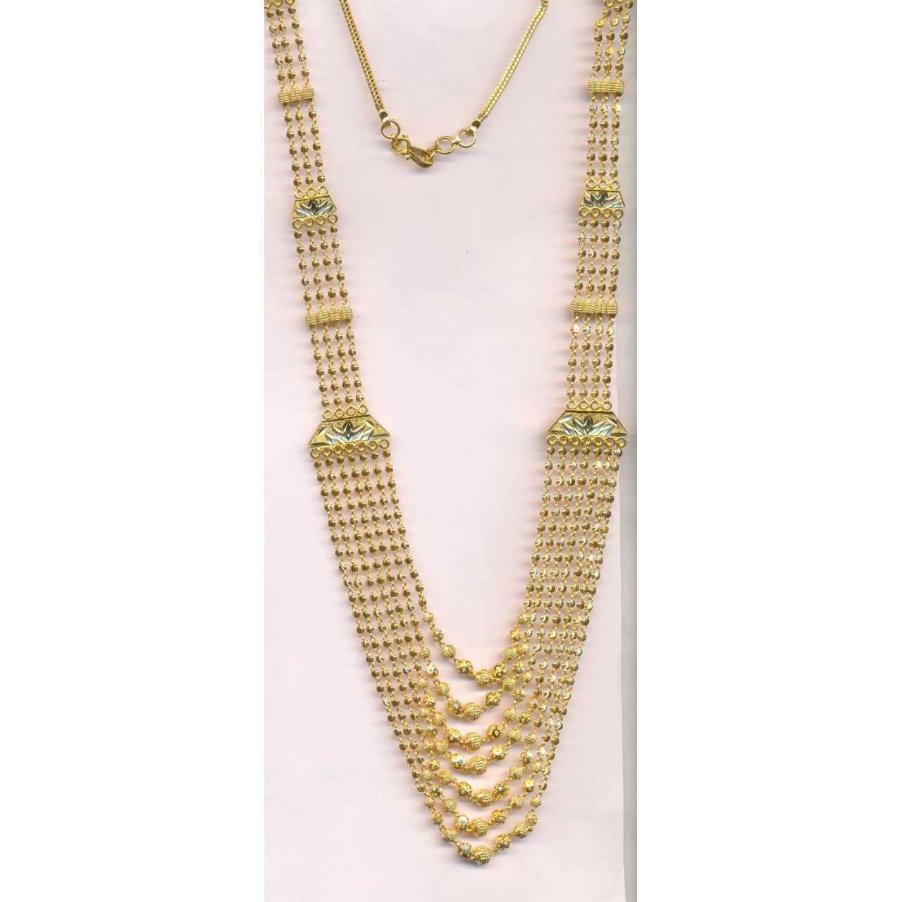 22KT Gold Indian Ladies Vertical Necklace Set