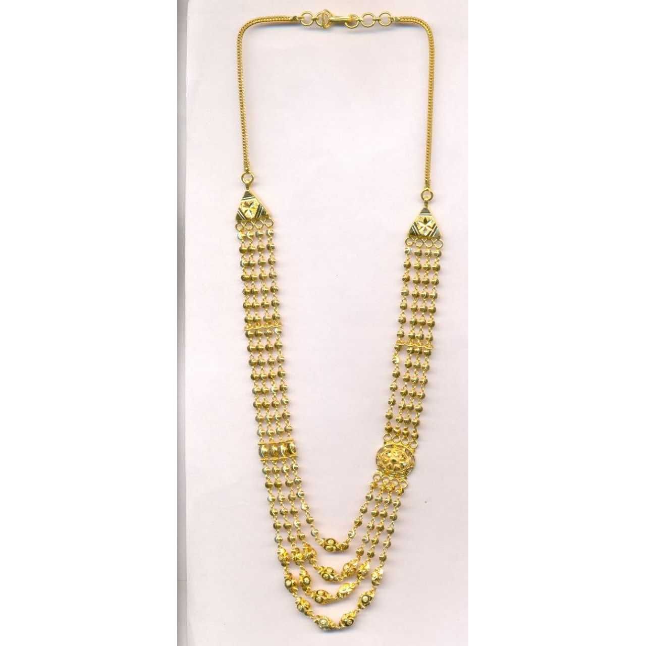 22KT Gold Ladies Indian Fancy Vertical Necklace