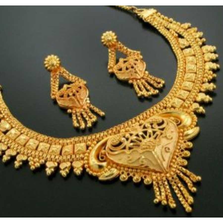 22KT Gold Ladies Indian Fancy Necklace Set