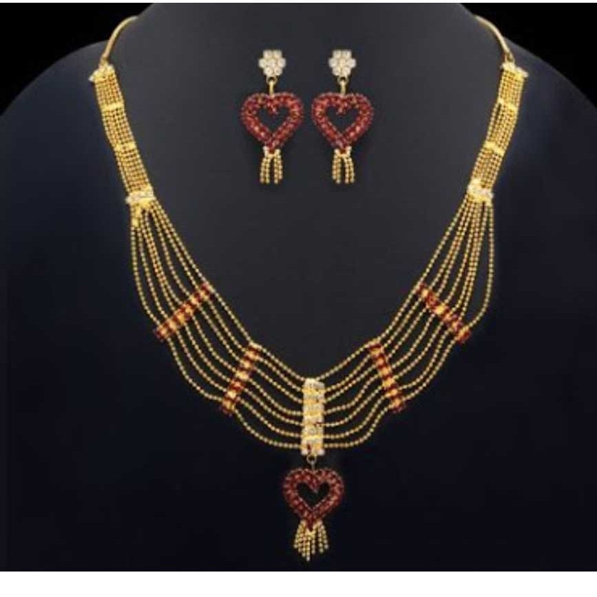 22KT Gold Ladies Indian Fancy Necklace Set