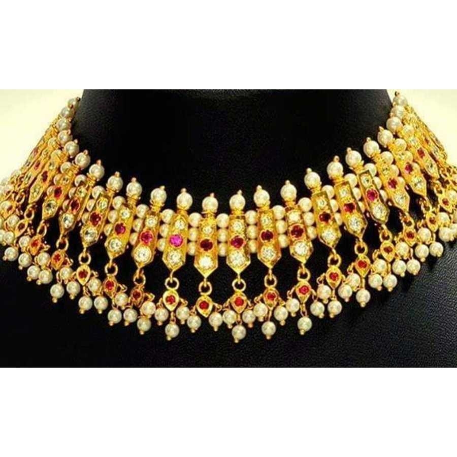 22KT Gold Ladies Indian Fancy Necklace