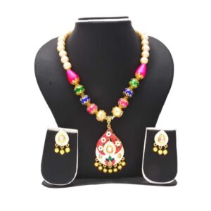 Fancy Kundan-Meena Ladies Necklace Set