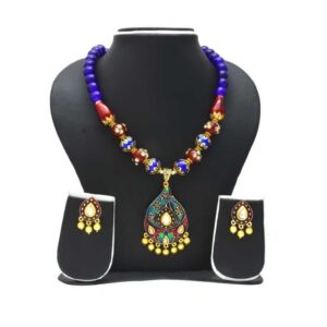 Fancy Kundan-Meena Ladies Necklace Set