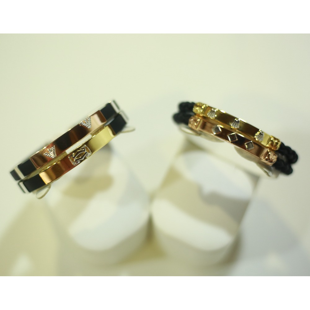 18KT Gold Italian Leather Bracelets