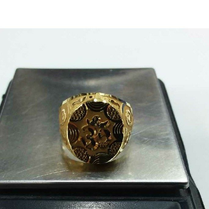 916 Gold Classic Gents Om Ring