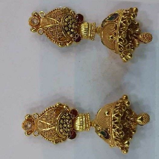 916 Gold Ladies Jhumar Earrings