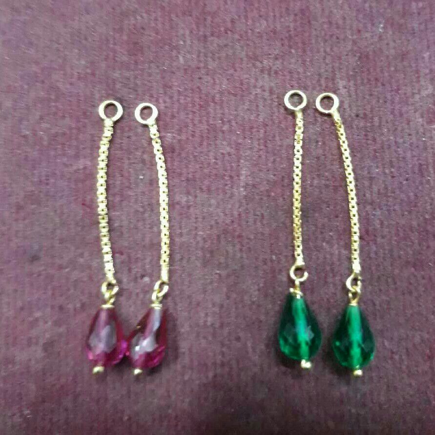 22K Gold Indian Attractive Colorstone Latkan Butti