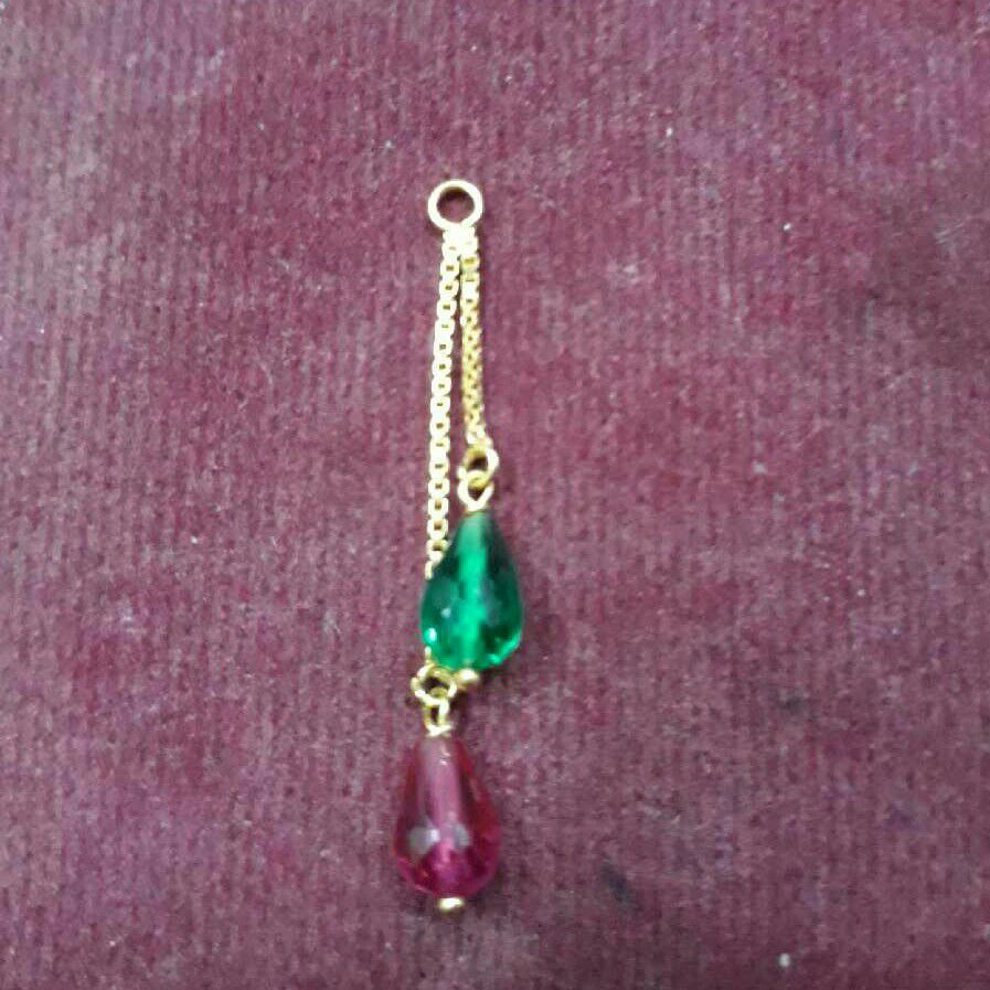 22K Gold Color Stone Attractive Butti