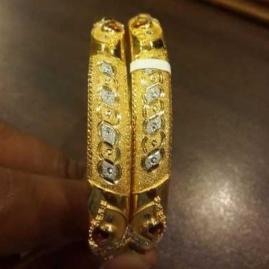 22k Gold Ladies Indian Designer Bangles Yellow