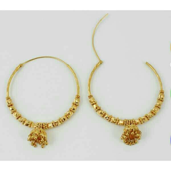 22K Gold Ladies Indian Fancy Bali Yellow