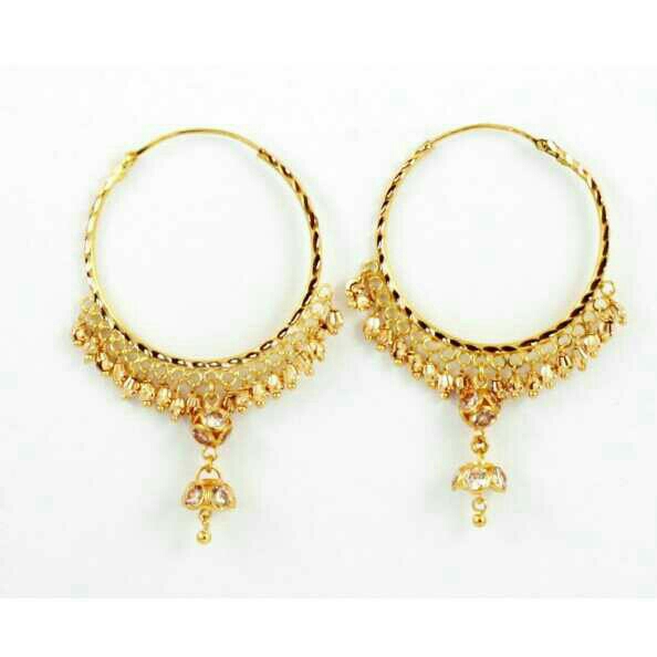 22K Gold Indian Fancy Designer Ladies Earrings