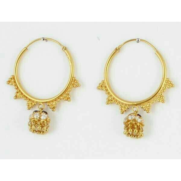 22K Gold Ladies Indian Fancy Bali Yellow