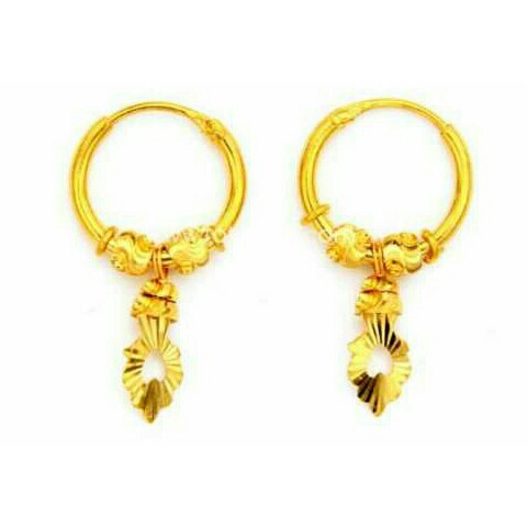 22K Gold ladies Indian Designer Bali yellow