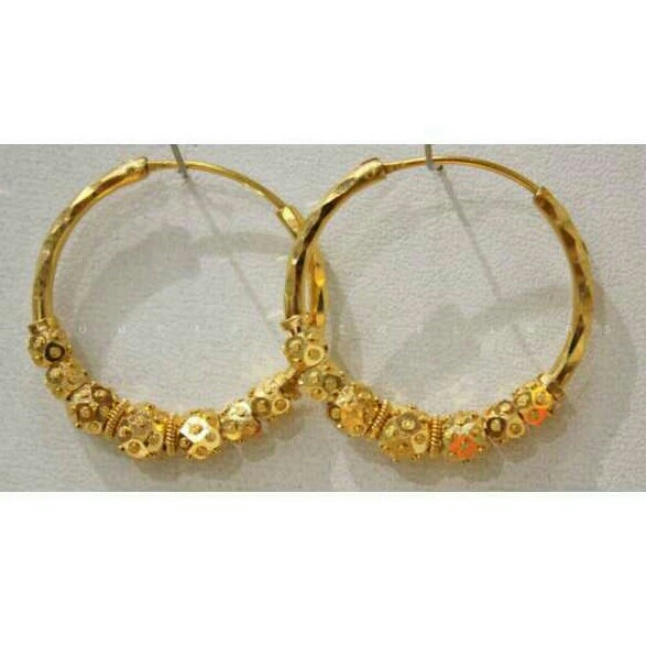 22K Gold Ladies Indian Fancy bali Yellow