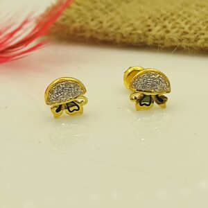 Floral leaflet 22 kt gold earrings