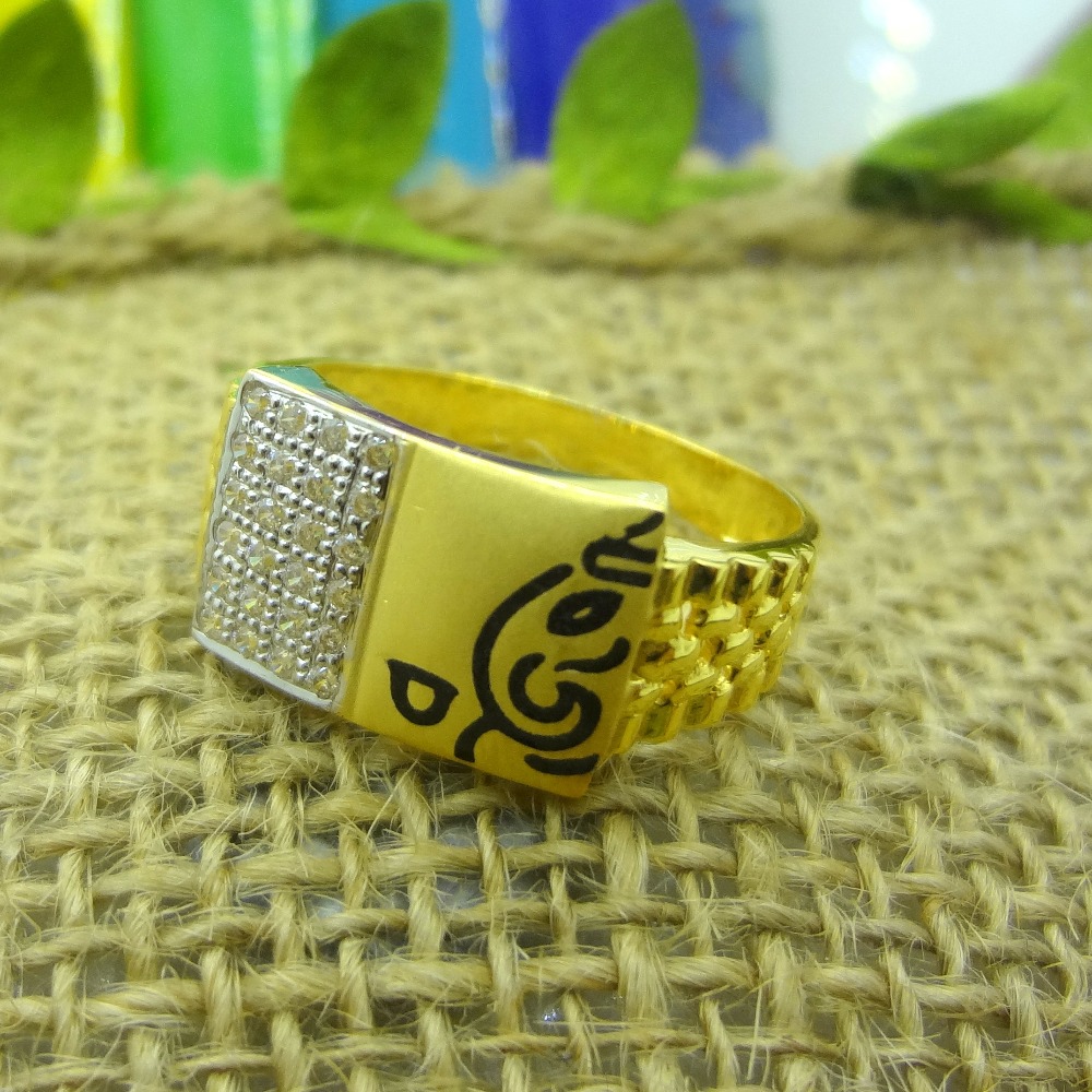 Ganapati design 22 kt gold gents ring