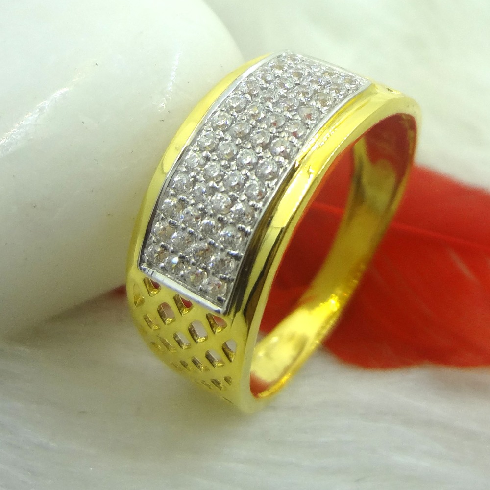Designer net pattern 22 kt gold gents ring