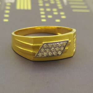Simple handmade design 22kt gold gents ring
