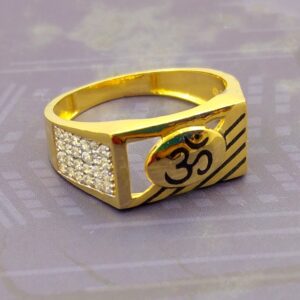 Religious pattern 22 kt gold gents ring
