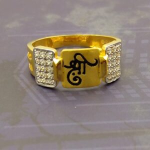 Heart touching shree letter 22 kt gold gold ring