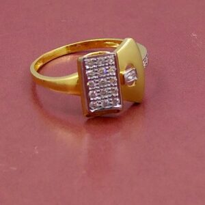 3 vertical line cz diamond 22kt gold ladies ring