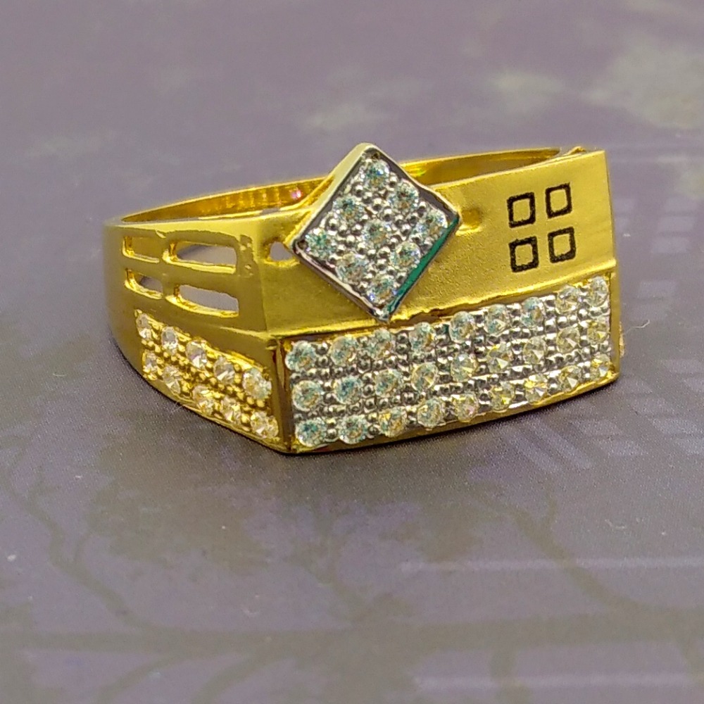 Horizontal diamond 22kt gold gents ring - Image 3