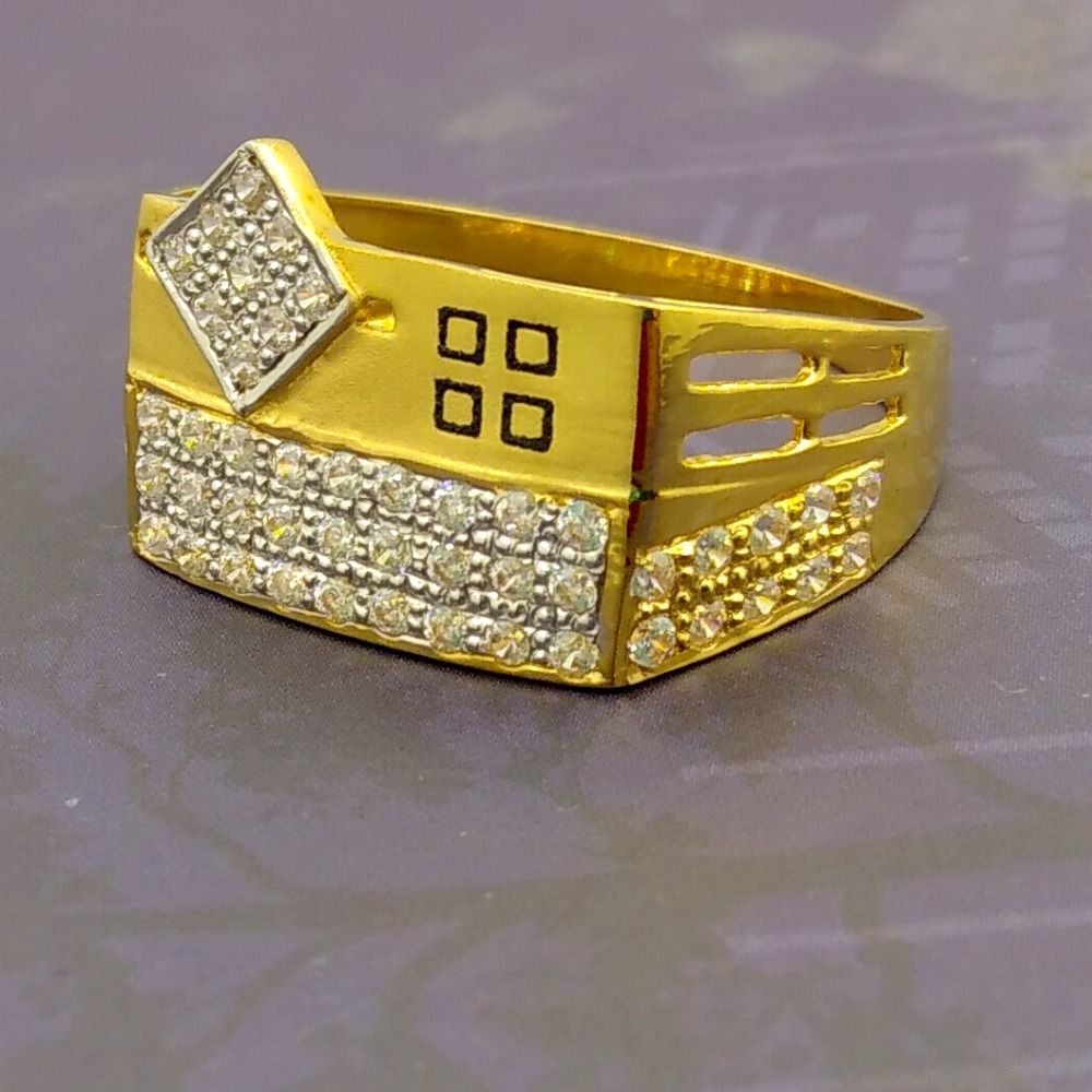Horizontal diamond 22kt gold gents ring - Image 2