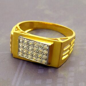 Side cutting handmade 22kt gold gents ring