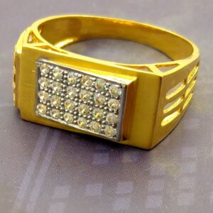Side cutting handmade 22kt gold gents ring