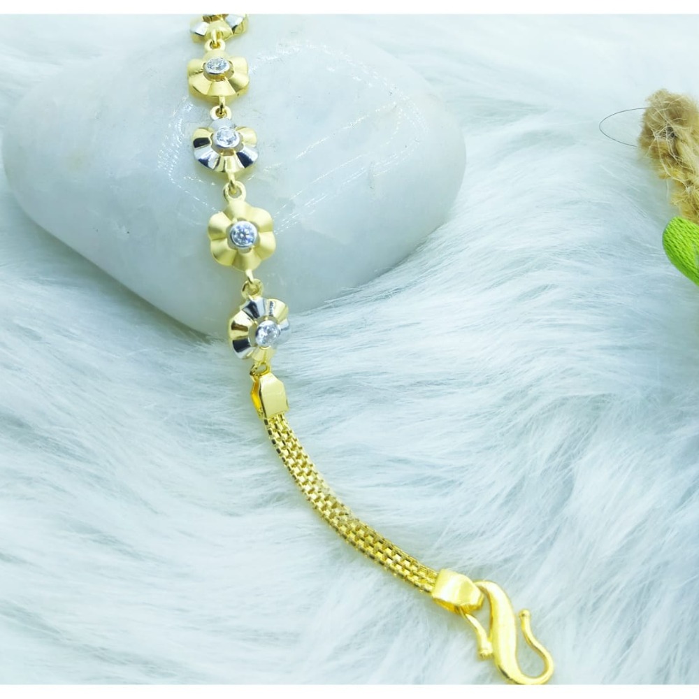 Floral kadi pattern 22kt 916 gold natural design ladies bracelet
