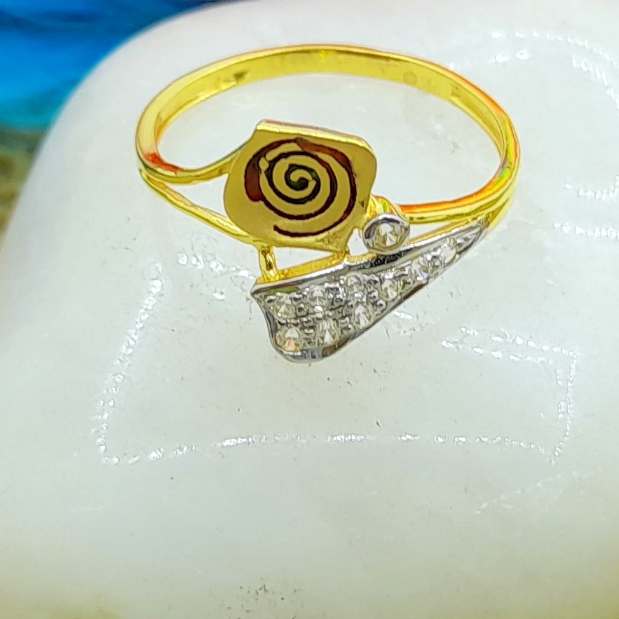 Circular curve in square plated stylish 22 ct ladies ring
