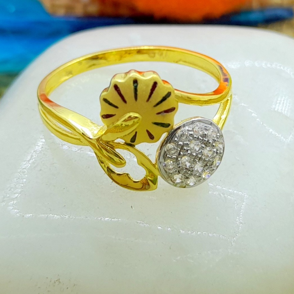 Dual marvellous floral pattern 22 kt ladies ring