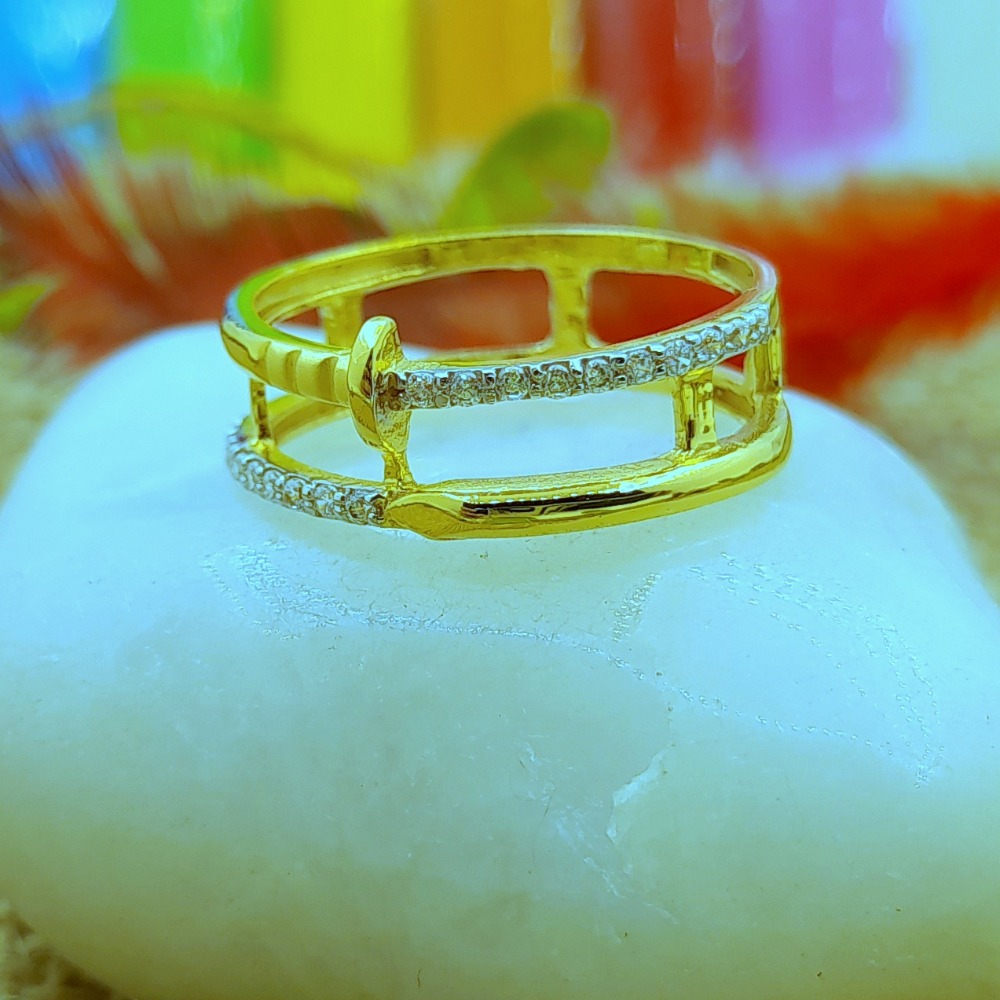Double band stylish 22 kt ladies ring