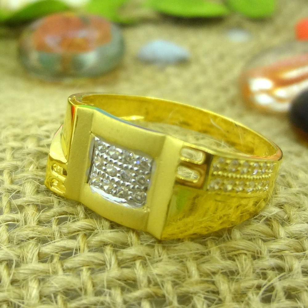 916 gold cz diamond amazing gents ring