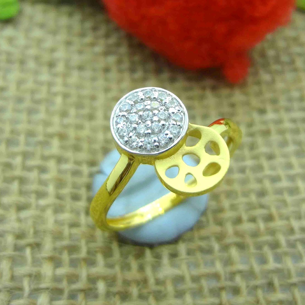 916 gold cz diamond fancy ladies ring