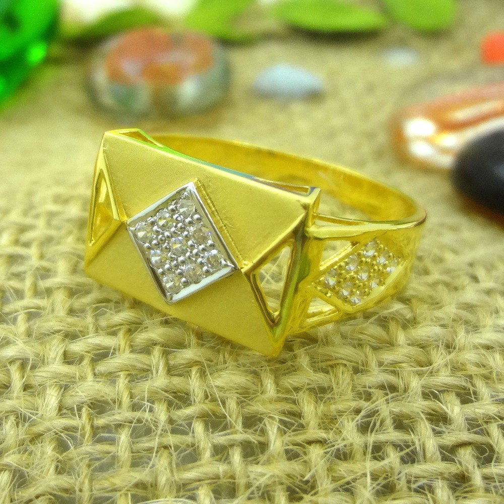 916 gold cz diamond marvellous gents ring
