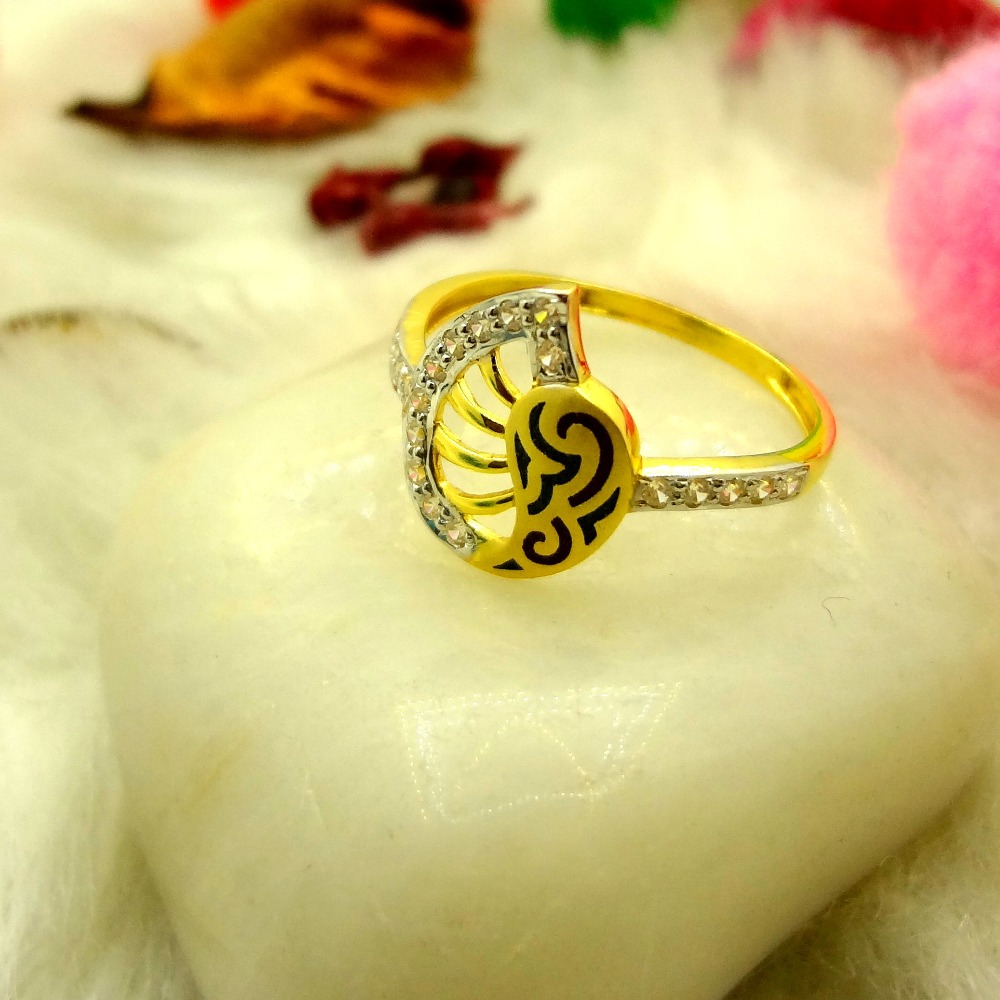 916 gold cz diamond amazing black mina stylish ladies ring