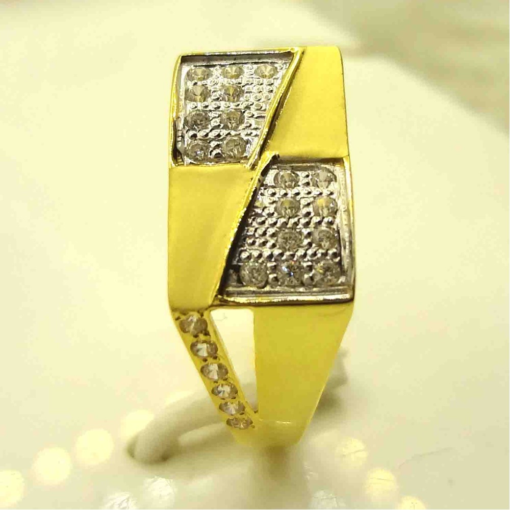 916 gold cz diamond amazing gents ring