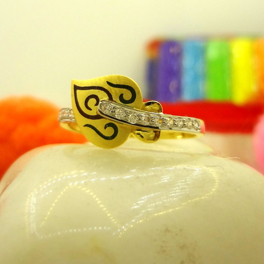 916 gold cz diamond amazing red-green mina stylish ladies ring