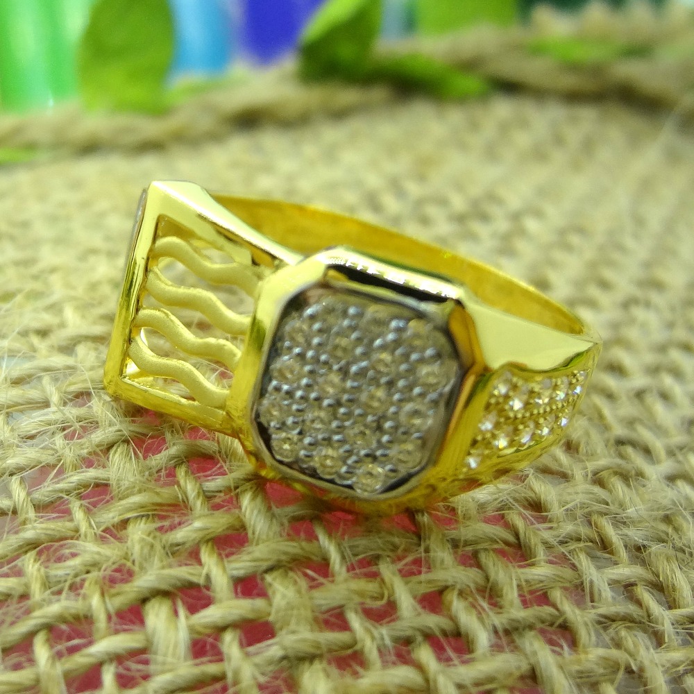 916 gold cz diamond amazing gents ring