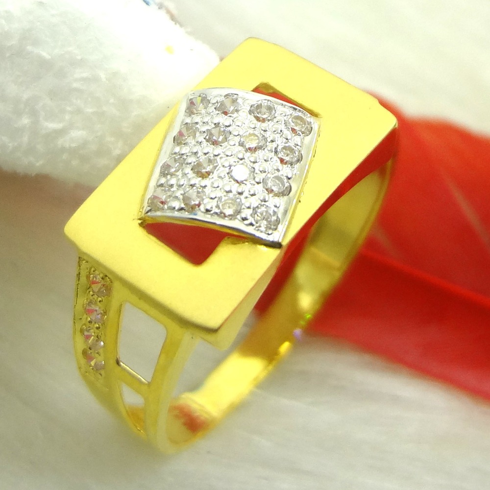 916 gold cz diamond gents ring