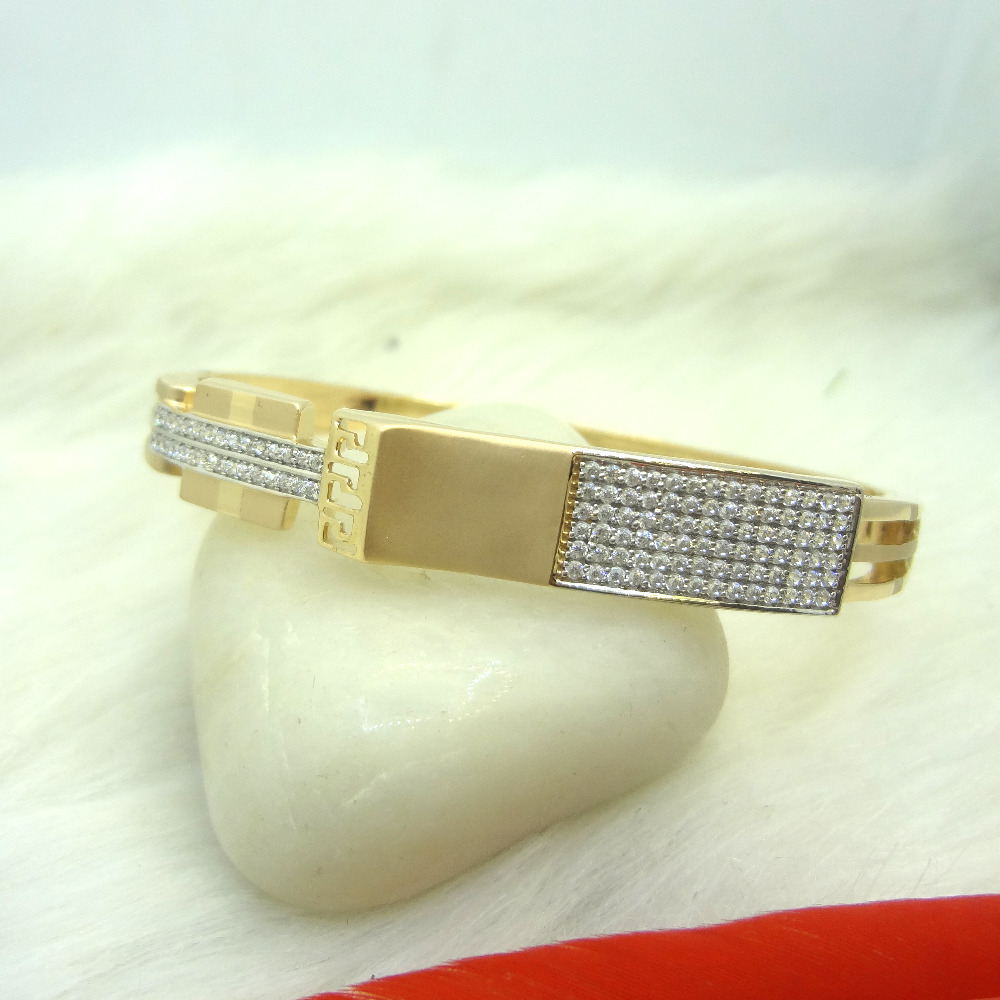 916 GOLD CZ DIAMOND GENTS KADA