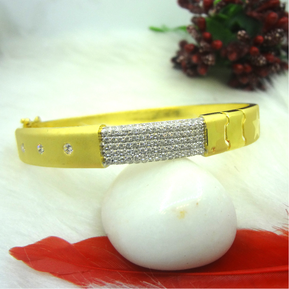 916 gold cz diamond gents kada - Image 2