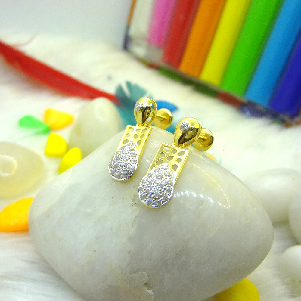 916 gold cz diamond earrings