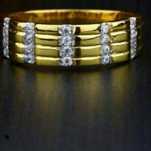 916 Gold Fancy Cz Gents Ring