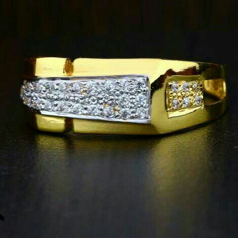 22ct Work Were Cz Gents Ring