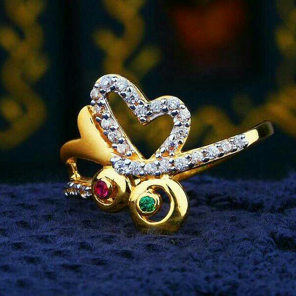 Heart Shape Color Stone Ladies Ring LRG -0094