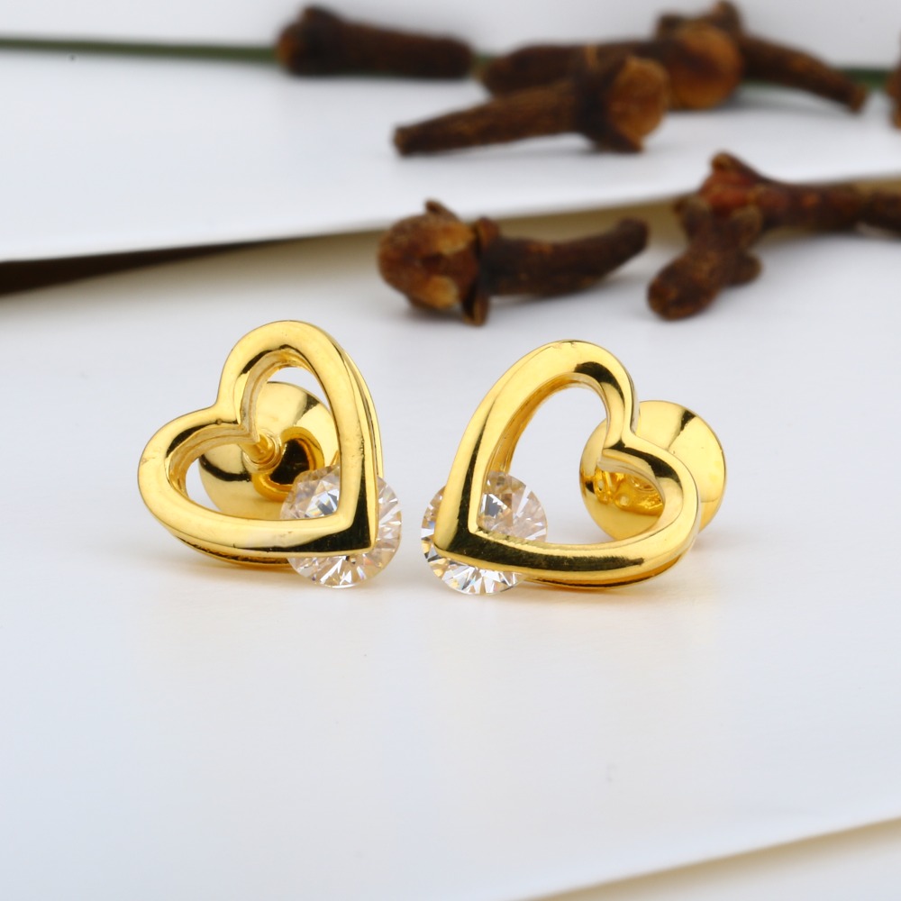 916 Gold Heart Shape Swarovski Tops JJ-E013